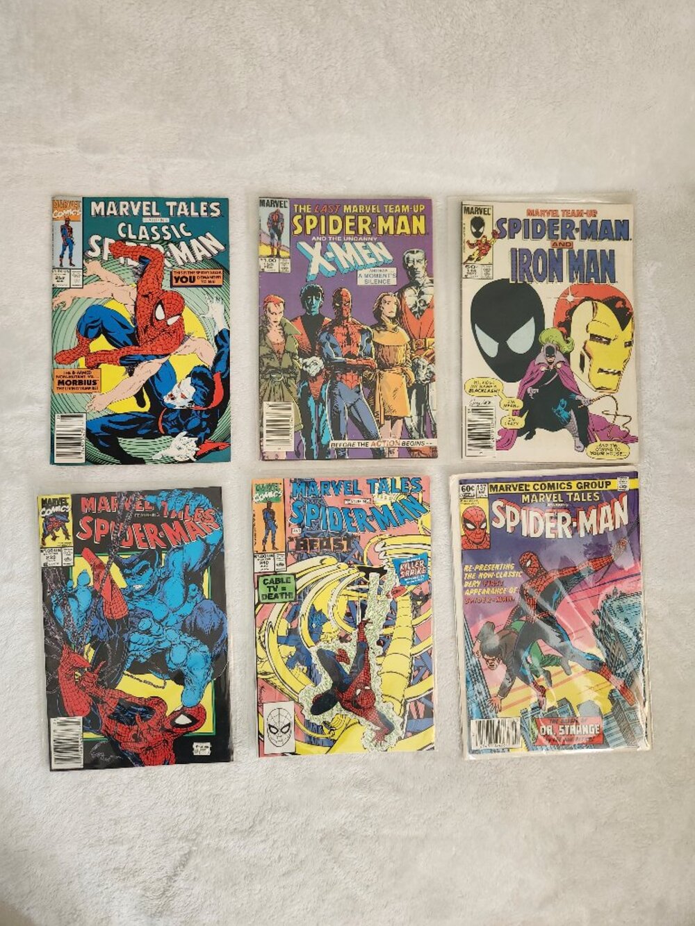 Spider-Man 6 Comic Lot Marvel Tales Team-Up X-Men Iron Man Morbius Vintage Books